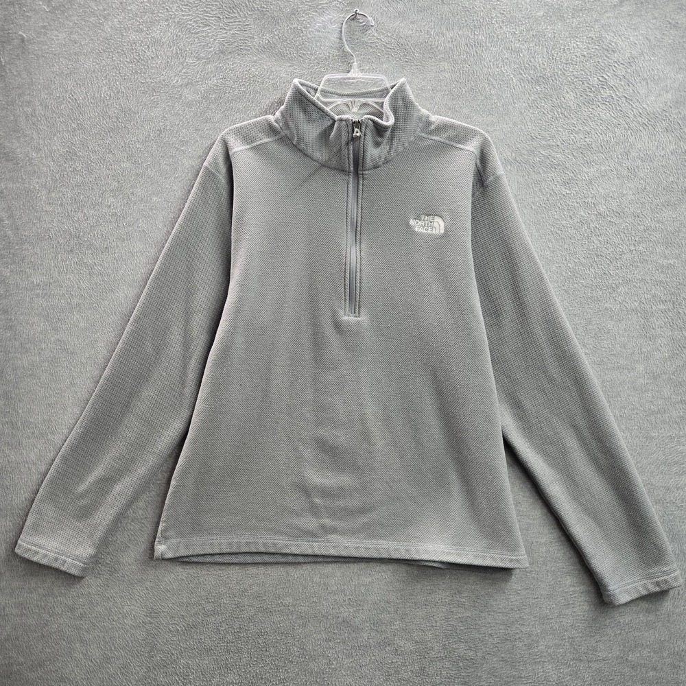 The North Face Men Sweatshirt XL Gray Embroidered Glacier Fleece Half Zip